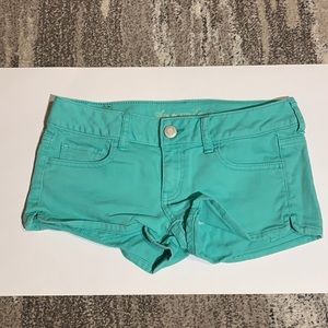 Low-rise aqua American Eagle shorts size 2 stretch